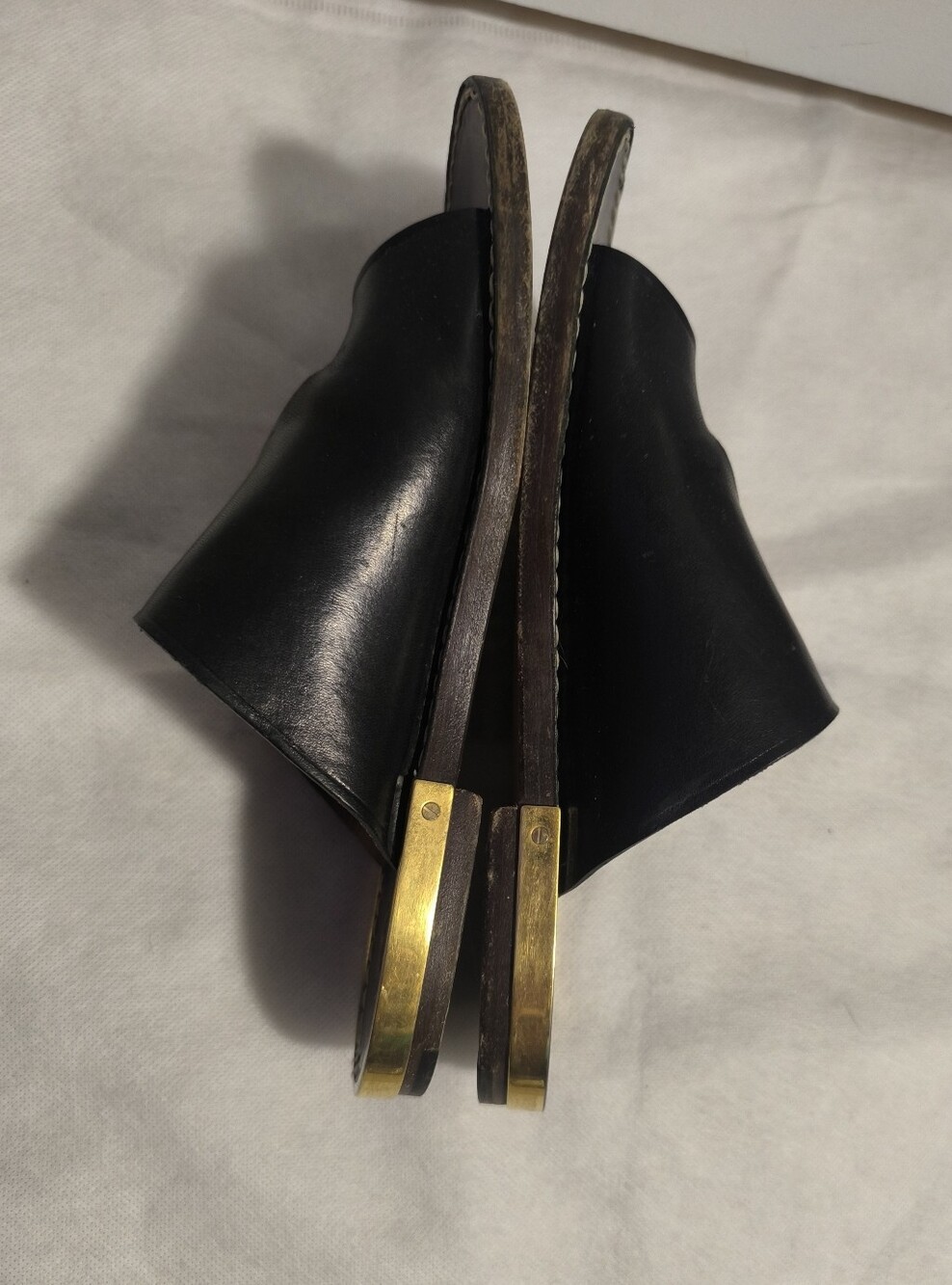 Chloé Wave Black Leather Flat Sandals 38 - Picture 9 of 15